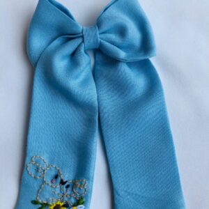 Bunny Embroidered Hair Bow