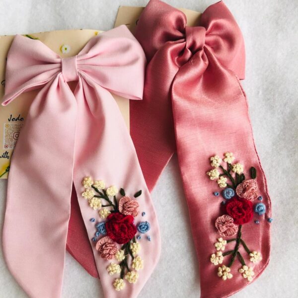 3D  Embroidered Hair Bow