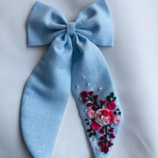 3D Embroidered Hair Bow