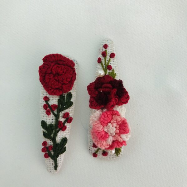 3D Embroidery Flower Hairpins