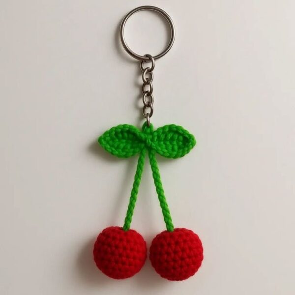 Cherry Crochet Key Chain