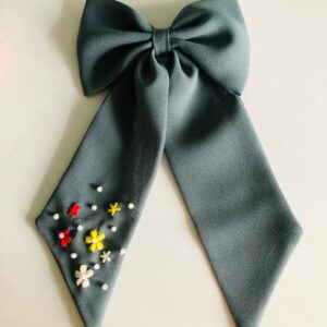 Minimal Muse Embroidered Hair Bow