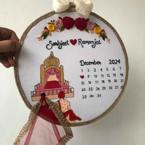 Bride Groom Wedding Hoop Art