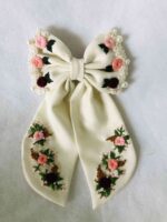 Embroidered Pearl Tail Bow - Image 4