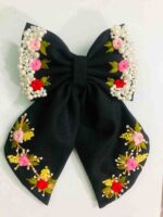Embroidered Pearl Tail Bow - Image 5