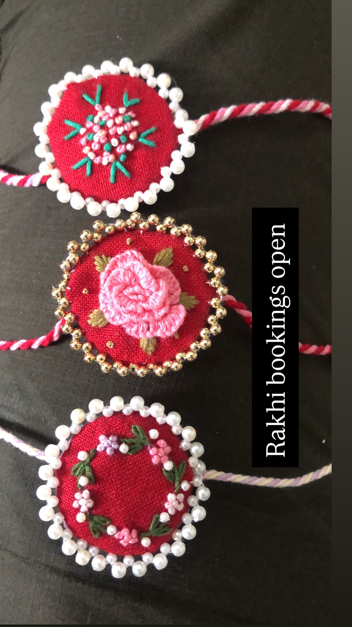 cbc516e1-b38e-4a88-93b0-7d2cc9fa10bb Embroidery rakhi - Image 1