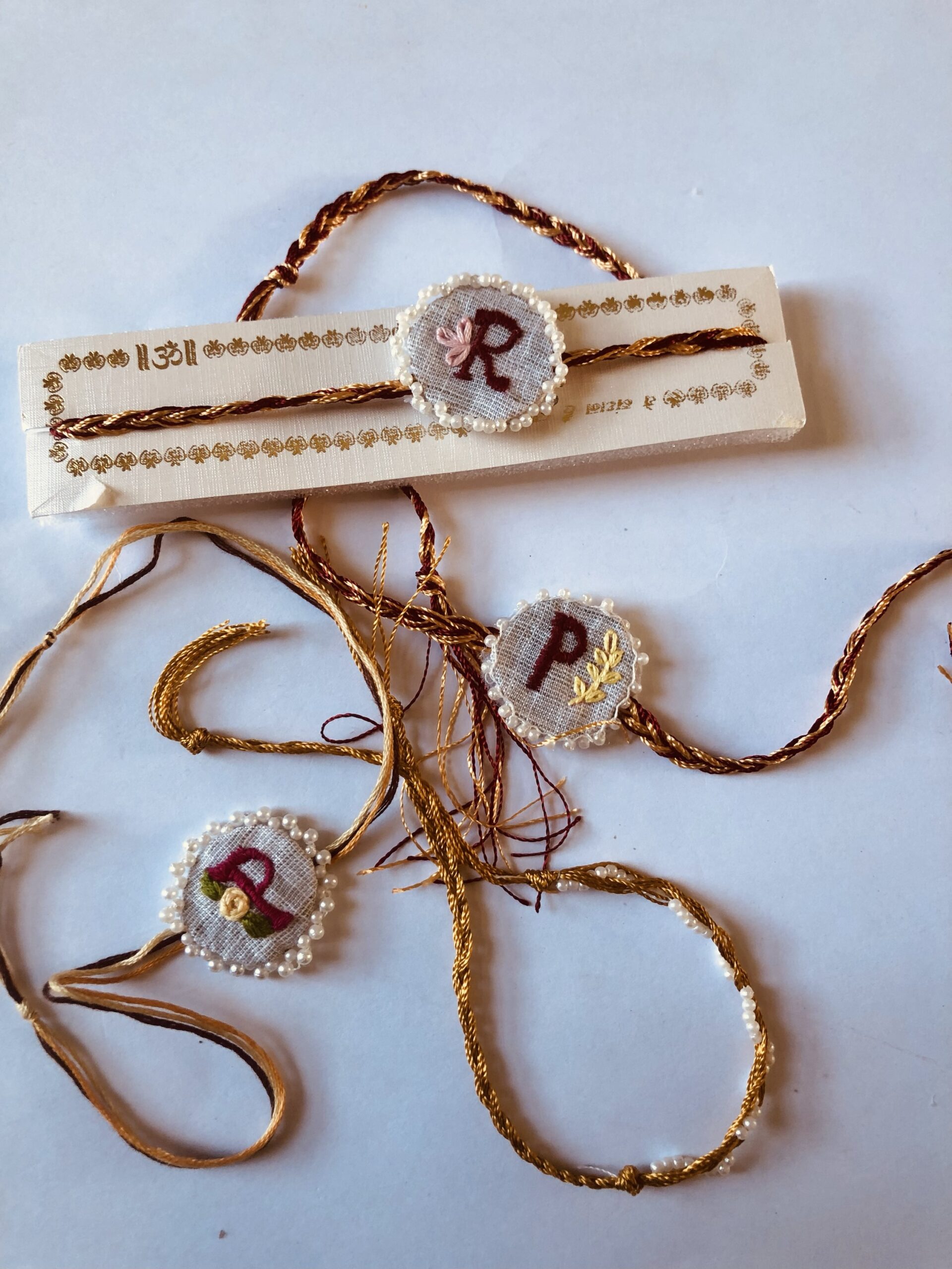 img_0337 Personalised letter embroidered Rakhi - Image 1